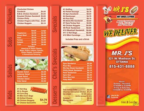 Mr j's - Mr J's Hot Dogs & Gyros guarantees you tasty gyros, tamales and burgers. Good milkshakes are worth a try here. Food delivery is a big benefit of this place. The success of this spot wouldn't be possible without the competent staff. Fast service is something that guests note in their reviews. From the guests' point of view, prices are …